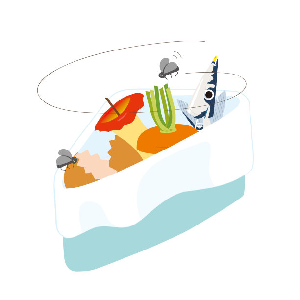 三角角和垃圾的插画图片下载