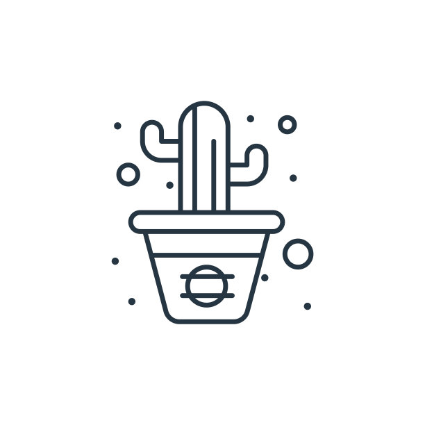 仙人掌矢量图标。仙人掌可编辑的中风。仙人掌线性符号，用于网络和移动应用程序，标志，印刷媒体。细线说明。矢量孤立轮廓绘制。图片下载