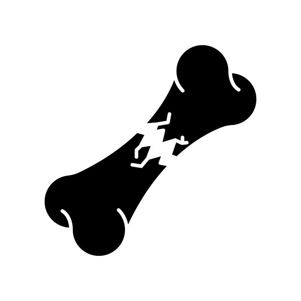 断骨黑色象形图标。影响,导线断裂。事故。伤害身体的一部分。创伤的治疗。医疗保健。医疗条件。白色空间上的剪影符号。向量孤立的插图图片下载