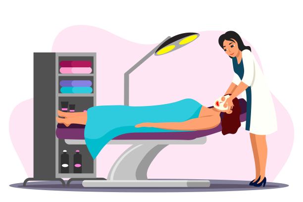 美容院场景的矢量人物插图图片下载