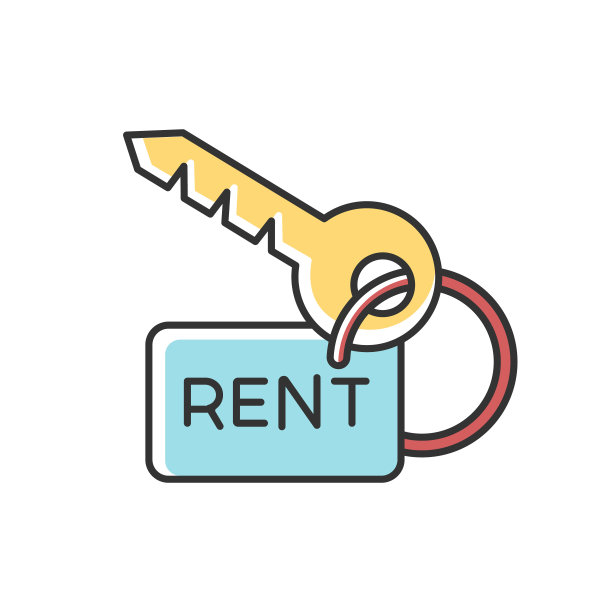 房子钥匙RGB颜色图标。出租服务。房地产问题。汽车、公寓、物业租赁。租房协议。业务。租赁协议。孤立的矢量图图片下载