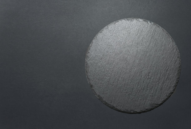 圆黑板碟板顶视图空拷贝空间。图片下载