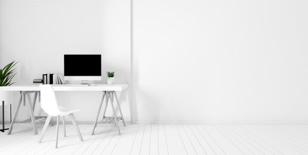 现代办公区域的3d效果图图片下载