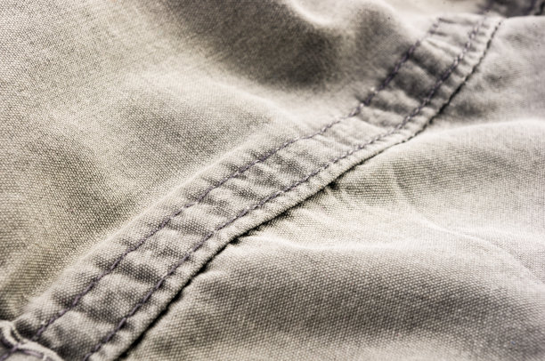 衣服项目石洗棉织物纹理接缝，扣，钮扣和铆钉，宏观图片下载