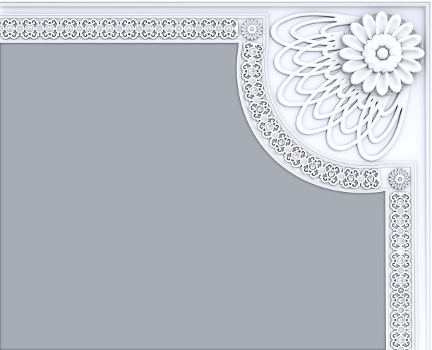 仿古装饰物天花板石膏造型3D渲染图片下载