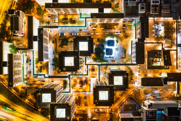 从上面鸟瞰。香港沙田的公共房屋图片下载