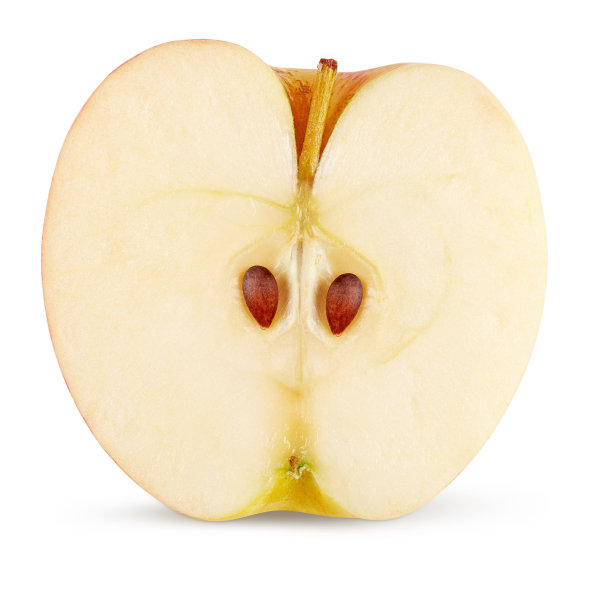 半只红苹果，孤立在白色背景上。剪切路径图片下载