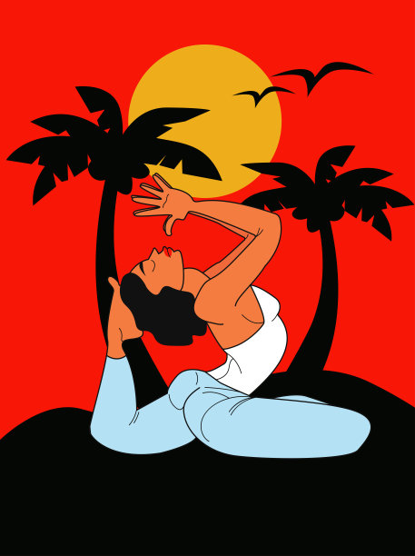 瑜伽姿势由一个女孩表演图片下载