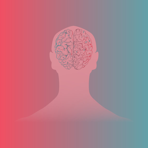 人脑被植入人的头部剪影图片下载