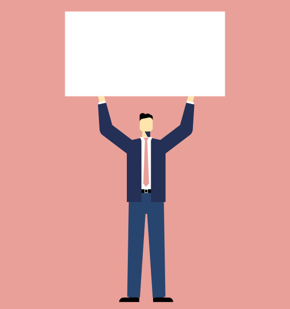 商人拿着一块空白的白板图片下载