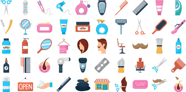 捆绑理发店设置图标图片下载