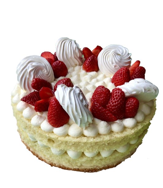 草莓蛋糕和精致的饼干，在白色的背景图片下载