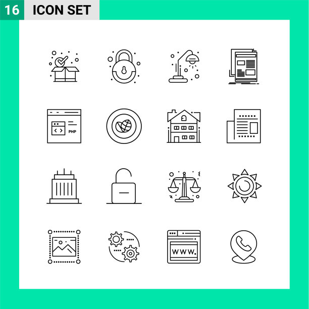 包16行样式图标设置轮廓符号图片下载