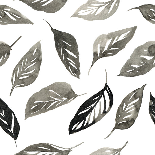 水彩叶子模式图片下载