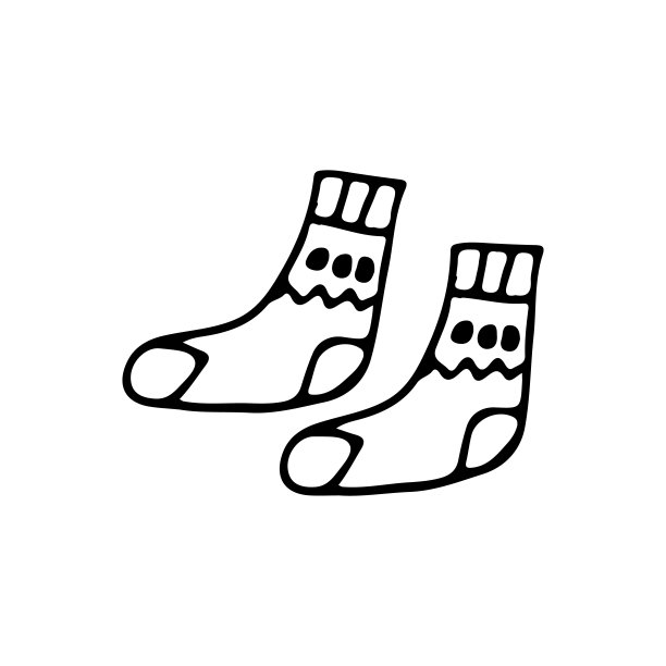 矢量的Doodle socks图标。手绘的袜子图标矢量图片下载