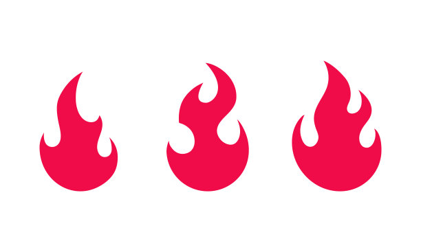 火焰被隔离在白色背景上。火焰现代设计为标志。启动简单的平面图标。矢量图图片下载