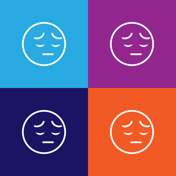 悲伤表情符号轮廓图标图片下载