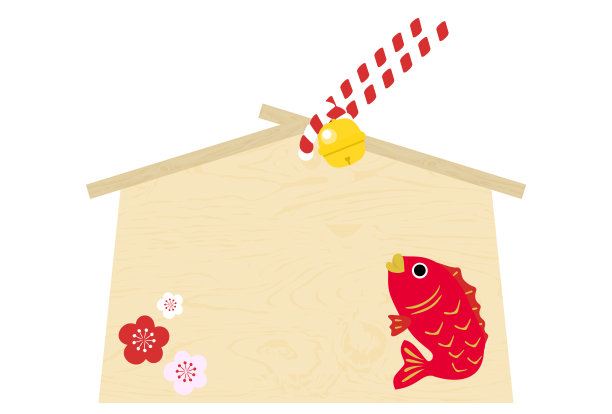 Ema:一个带空间书写愿望的许愿板的矢量插图图片下载