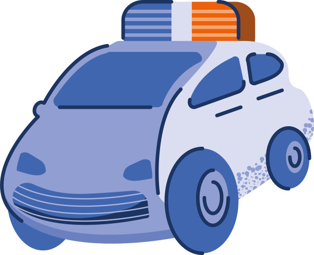 卡通警车图标平坦风格图片下载