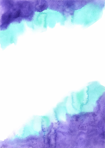 抽象的蓝色海洋和紫色水彩图片下载