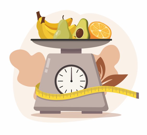 白色背景的水果厨房秤图片下载