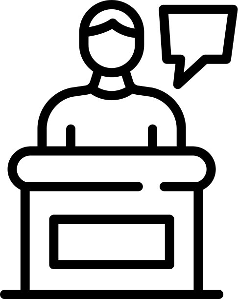 离婚律师演讲图标轮廓风格图片下载