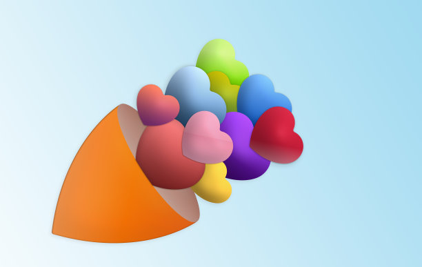 彩色的心。图片下载