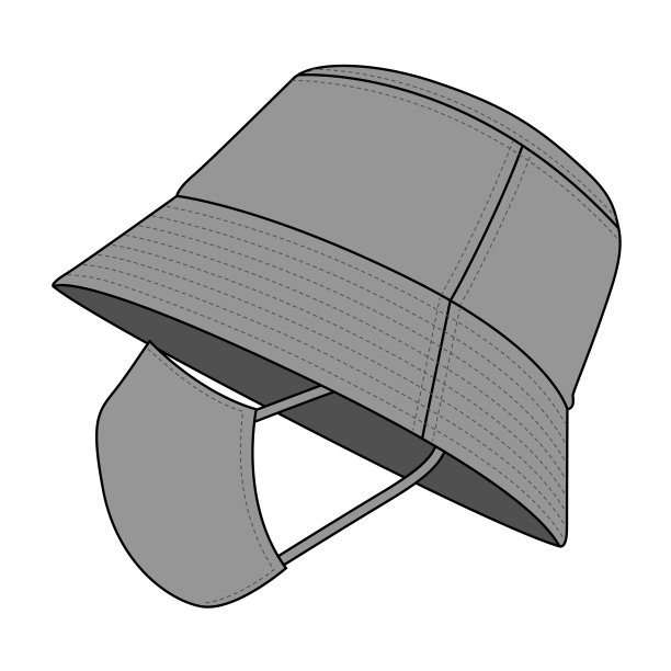 灰色桶帽和面具脸向量图片下载