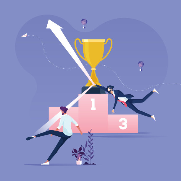 商人保护奖杯从箭头-商业排名概念向量素材图片