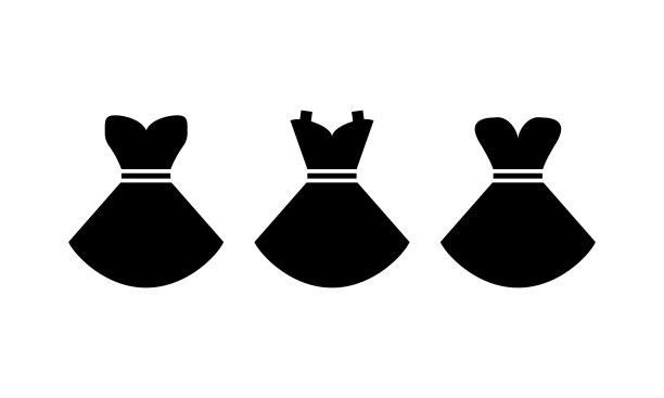 女性服装与标签图标轮廓。购物。鞋类。时尚。对象。矢量在孤立的白色背景。每股收益10向量。图片下载