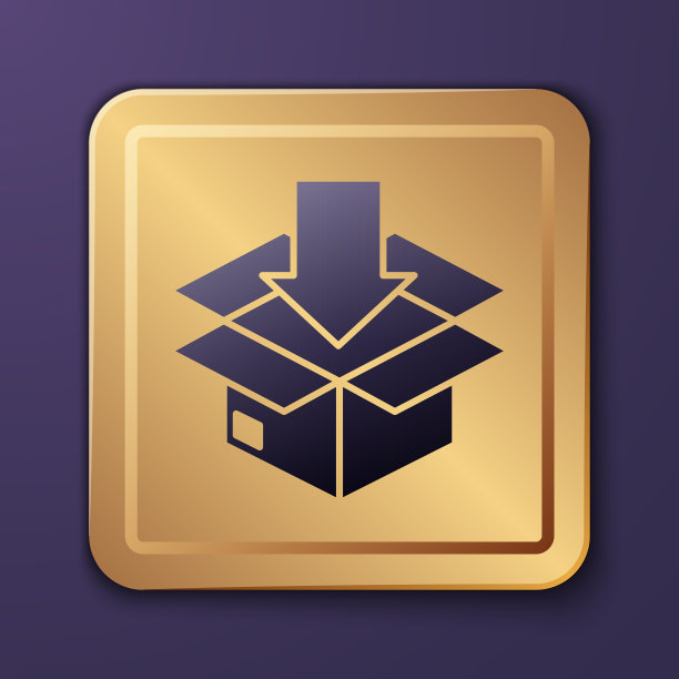 带有交通标志图标的紫色纸板箱图片下载