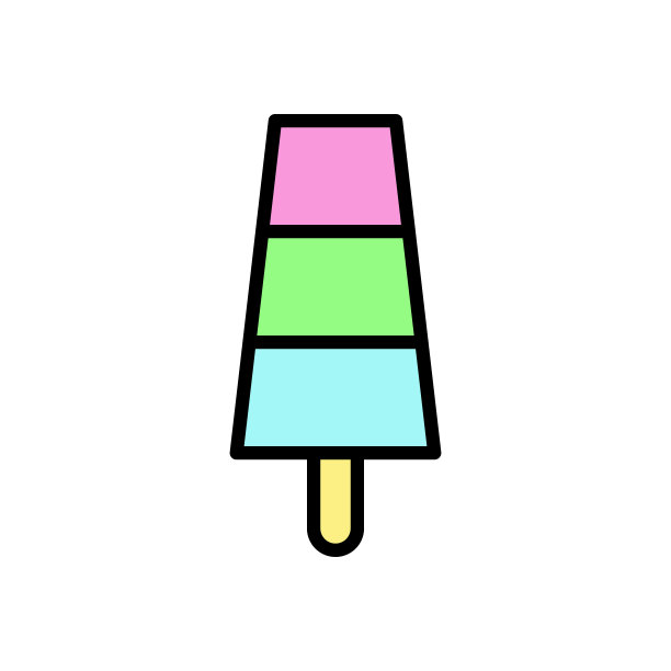 冰淇淋，冰棒的图标。简单的颜色与轮廓矢量元素冻结甜图标用户界面和用户体验，网站或移动应用程序图片下载