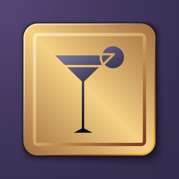 紫色马提尼玻璃图标孤立在紫色图片下载