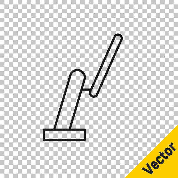 黑色线挡风玻璃刮水器图标孤立在透明的背景。矢量图图片下载