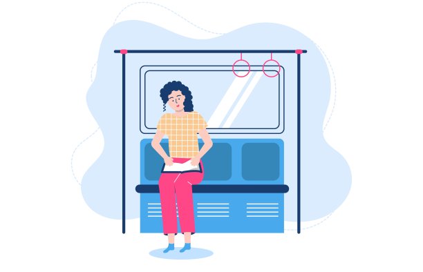 人们阅读姿态矢量插图，卡通扁平女学生性格学习和准备考试孤立在白色图片下载