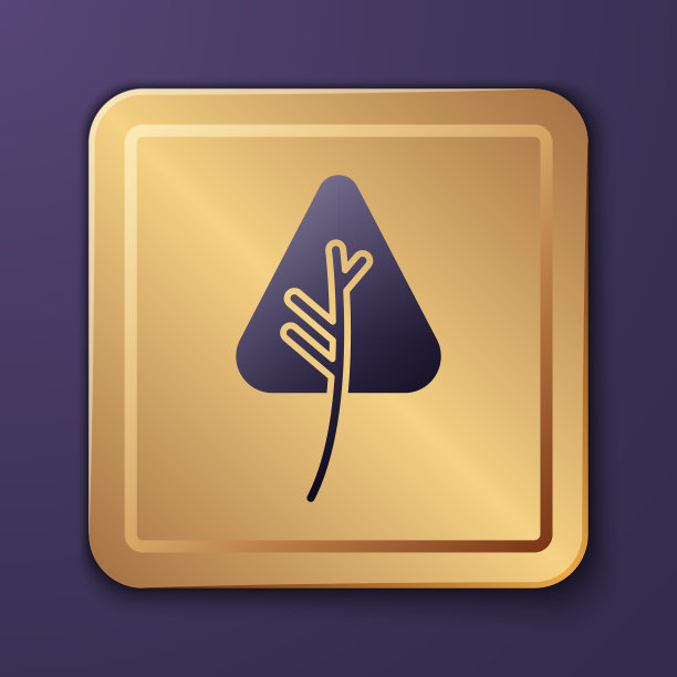 紫色叶子图标孤立在紫色背景图片下载