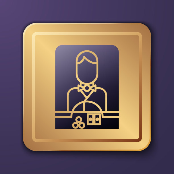 紫色赌场经销商图标孤立在紫色上图片下载