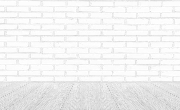 灰色木地板和砖墙背景的空房间图片下载