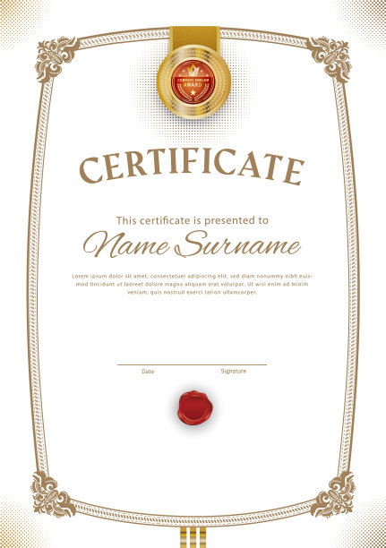 官方白色证书与复古现代图片下载