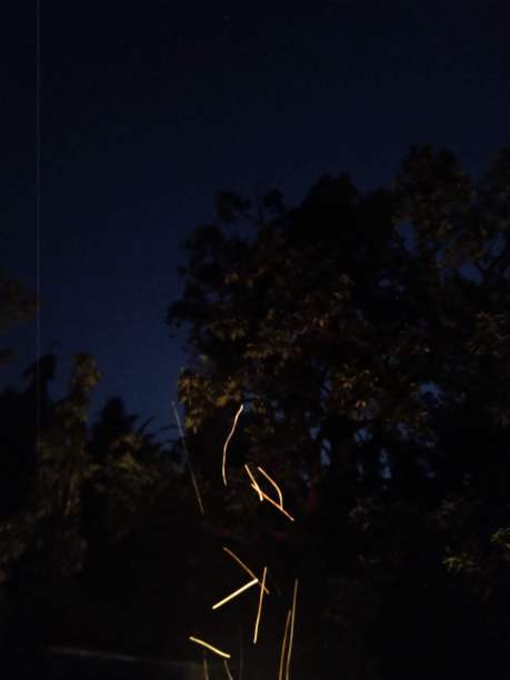 篝火在冬天的晚上燃烧。图片下载