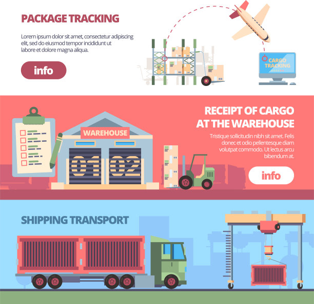 货物交付横幅装载拖车图片下载