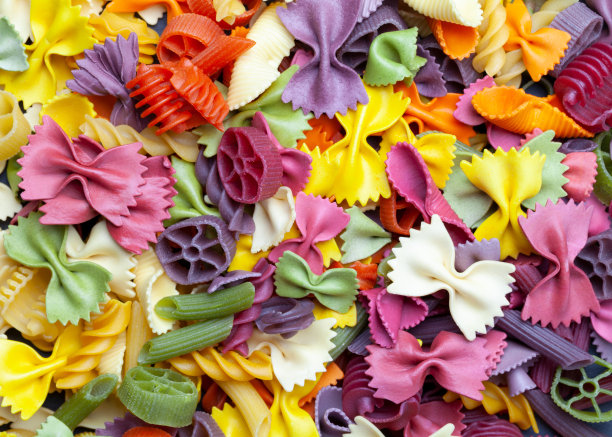 色彩缤纷的面食混合纹理背景壁纸图片下载