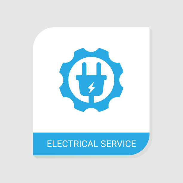 可编辑的填充电气服务图标图片下载