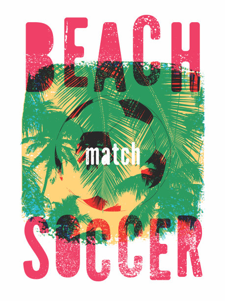 沙滩足球排印垃圾摇滚风格海报图片下载