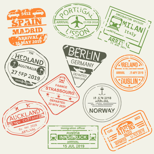 设置独立的签证护照印章图片下载