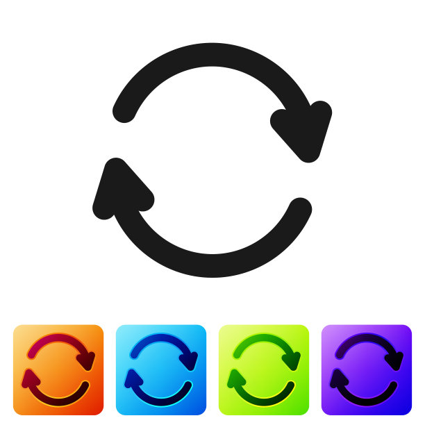 黑色刷新图标隔离在白色背景上图片下载