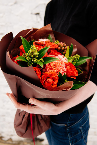 勃艮第包装的花束图片下载