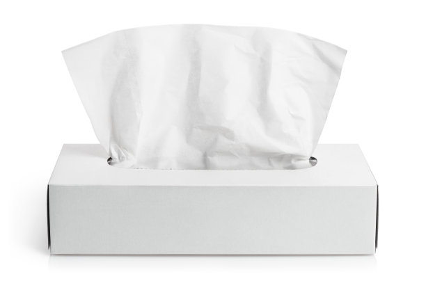 白色纸巾盒上的白纸图片下载