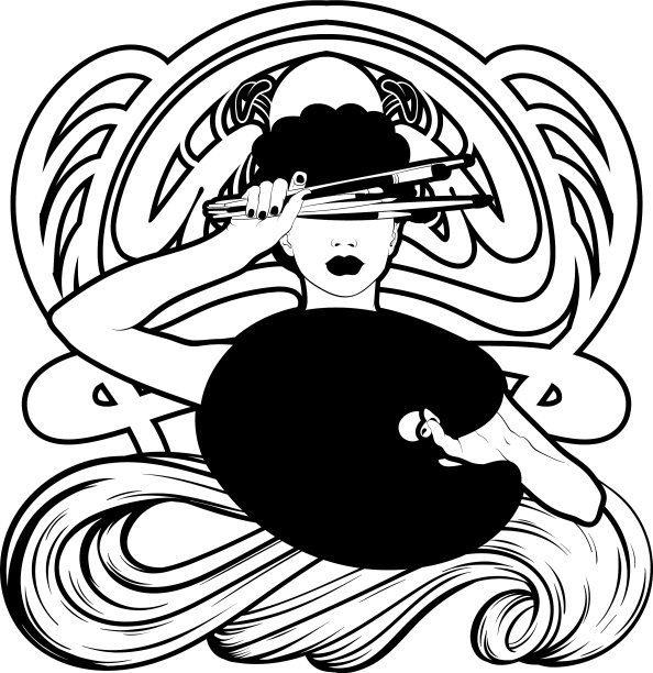 手绘漂亮女孩用图片下载