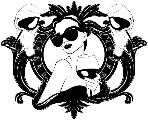 手绘逼真的女人与图片下载